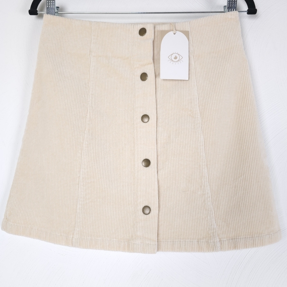 Jackson Rowe Crystal Skirt- Coconut Cord A-Line Mini Skirt